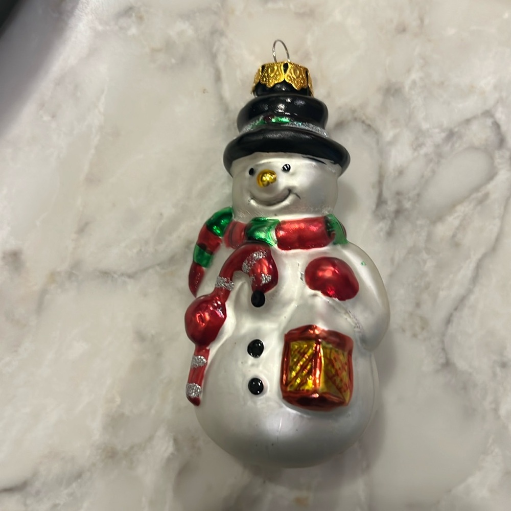 Christmas ornament snowman vintage